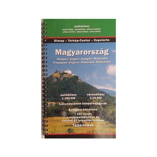  Magyarország autóatlasz Szarvas - Dimap kiadó Magyarország atlasz 1:250 000 Magyarország autós térkép 