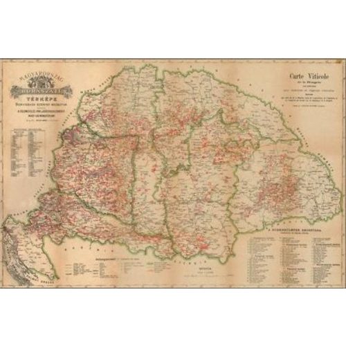 Magyarország borászati térképe könyöklő Stiefel  65x45 cm