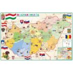   Magyarország térkép gyerekeknek Magyarország közigazgatása és domborzata fóliás asztali könyöklő kétoldalas