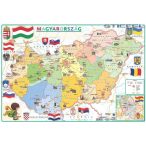   Magyarország térkép gyerekeknek közigazgatás / domborzat asztali alátét A3 kétoldalas