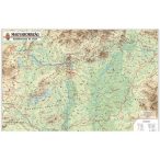   Magyarország hegy-vízrajzi falitérkép keretezett - plexi lappal - 70x50 cm Magyarország domborzata térkép
