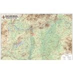   Magyarország hegy-vízrajzi falitérkép keretezett 70x50 cm Magyarország domborzata térkép