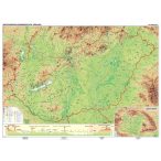   Magyarország domborzata és vízrajza iskolai falitérkép faléces, fóliás 160x120 cm