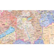 MAGYARORSZÁG FALITÉRKÉP fóliás,  Magyarország térkép, Magyarország közigazgatása Szarvas/Térkép-Center kiadó 1:450e,120x86cm, 2026.