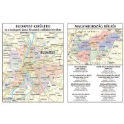 Magyarország falitérkép 153x109 cm papírposzter, Magyarország közigazgatása falitérkép járásokkal 