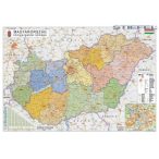   Magyarország falitérkép, Magyarország közigazgatása falitérkép járásokkal, fóliázott 100x70 cm