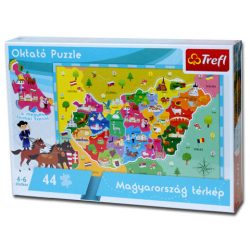   Magyarország térkép puzzle, Magyarország puzzle 44 db-os oktató puzzle Magyarország megyéi puzzle Trefl