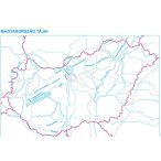   Magyarország vaktérkép Magyarország tájai körvonalas, iskolai földrajzi falitérkép - fóliázott falécezett