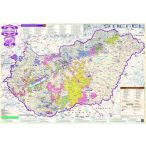   Magyarország borászati régiói fóliás falitérkép fémléccel Stiefel  100x70 cm 