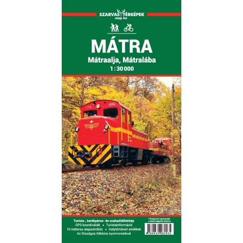  Mátra turistatérkép Szarvas András, Mátra térkép 1:30 000 Mátraalja, Mátralába térkép 2025.