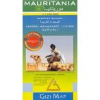   Mauritánia autós térkép, Western Sahara Dakar térkép Gizi Map 1:1 750 000  Mauritánia térkép 2025.