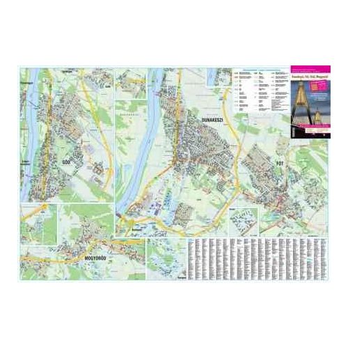 Dunakeszi térkép + Fót térkép, Göd térkép, Mogyoród térkép Stiefel falitérkép 1:15 000 
