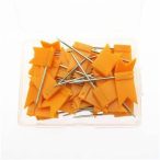   50 db narancs színű zászló térképtű, matricázható táblatű, narancs színű beszúrható zászló