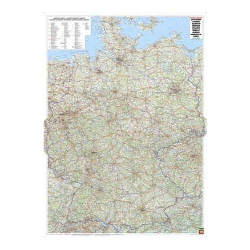Németország falitérkép fóliázott úthálózatos Freytag 1:700 000 93,5x126,5 cm