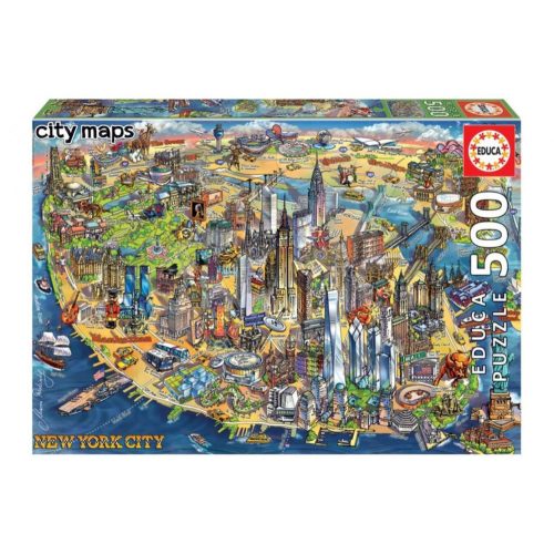  New York térkép puzzle, Educa Puzzle kirakó 500 db  48 x 34 cm - 18453