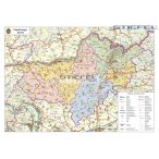   Nógrád megye - vármegye falitérkép  fémléces Stiefel 100x 70 cm  1:100 000