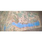   Balaton fóliás falitérkép keretezett HM 1:50 000 210x75 cm