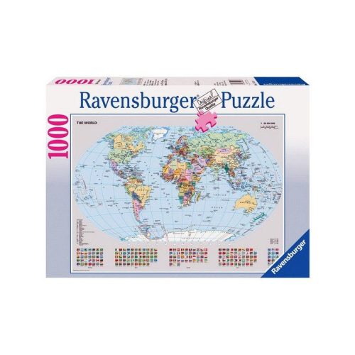 Politikai világtérkép, Ravensburger Puzzle 1000 db  70 x 50 cm ( 156528 )