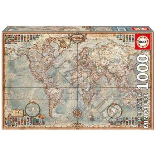  Educa Mini Puzzle (16764 ) 1000 darabos Politikai világtérkép 46 x 30 cm 