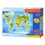    Castorland - Világtérkép - 40 db-os Maxi puzzle B-040117 