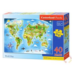 Világtérkép - 40 db-os Maxi puzzle Castorland