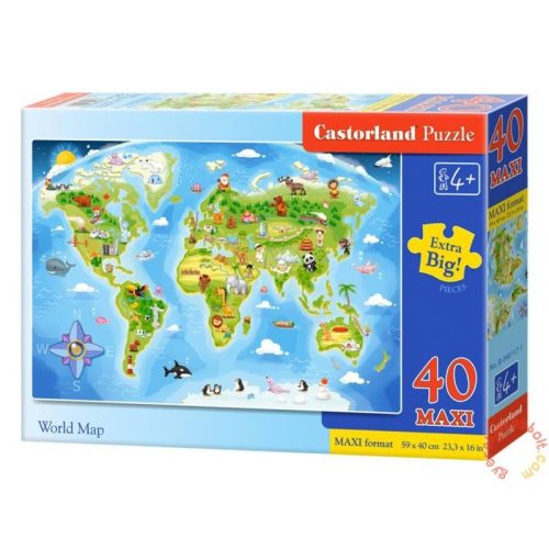  Castorland - Világtérkép - 40 db-os Maxi puzzle B-040117 