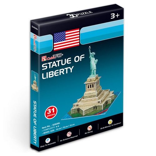 Mini amerikai szabadság szobor 3D puzzle 14 x 16 x 19 cm 