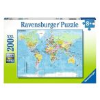   Világtérkép puzzle - 200 db-os XXL puzzle Ravensburger Világ puzzle kirakó 200 db  49 x 36 cm