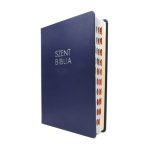   Károli Gáspár Nagy Biblia SÖTÉTKÉK regiszterrel - bőrhatású 17,2 x 25,7 cm