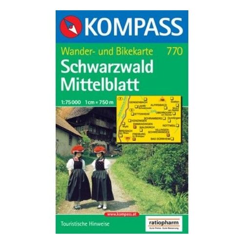 770. Schwarzwald Mittelblatt turista térkép Kompass 1:75 000 