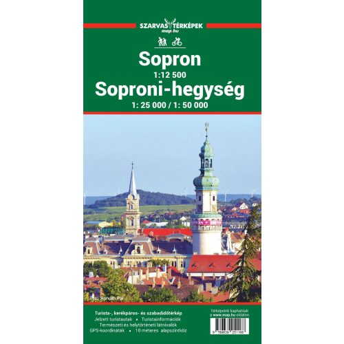 Soproni hegység turista térkép Szarvas 1:25 000, 1:50 000 Soproni-hegység térkép, Sopron várostérkép