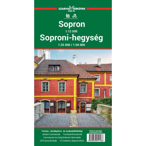 Soproni hegység turista térkép Szarvas 1:25 000, 1:50 000 Soproni-hegység térkép, Sopron várostérkép 2024.