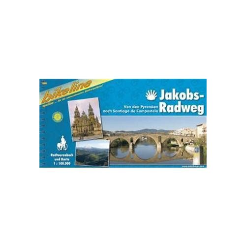 Jakobs-Radweg kerékpáros atlasz Esterbauer 1:75 000  Szent Jakab kerékpáros térkép 