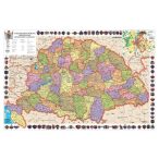   A Magyar Szent Korona Országai falitérkép fémléces-fóliás 140x100 cm