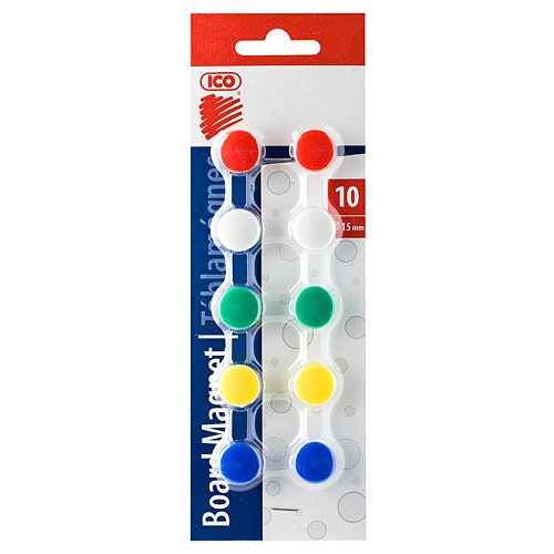 Táblamágnes mágneses jelölő színes 15 mm-es műanyag gombok 10 db