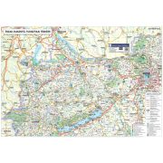 Észak-Dunántúl térkép, Észak Dunántúl turisztikai térképe, fémléces, fóliás falitérkép 100x70 cm