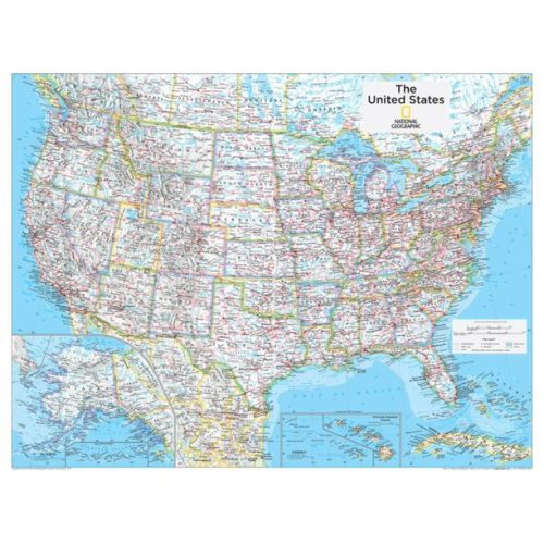USA falitérkép ország színezéssel National Geographic 1:4 560 000  109x76 cm
