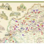   Várak a történelmi Magyarországon falitérkép Paulus 1:1 000 000 100x66 cm / hajtott térképből fóliázva /