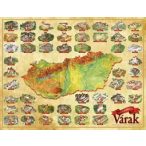   Magyarországi várak térkép fóliás, Várak falikép Civertan Grafikai Stúdió 95x70 cm