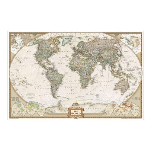 Világ országai falitérkép antikolt fóliás világtérkép National Geographic 186x126 