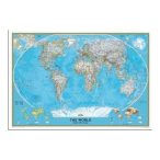   Világ országai falitérkép fóliás National Geographic kék színű 175x122