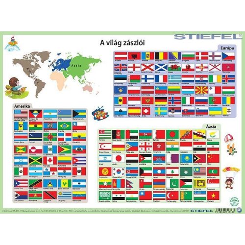  Világ zászlói asztali alátét A3 kétoldalas