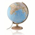    Világító földgömb 30 cm-es fatalpas, kék színű National Geographic földgömb 