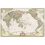    Világ országai falitérkép antikolt világtérkép National Geographic - Csendes-Óceán központú - nagy világtérkép 185x122 cm
