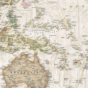  Világ országai falitérkép antikolt világtérkép National Geographic - Csendes-Óceán központú - nagy világtérkép 185x122 cm