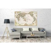  Világ országai falitérkép antikolt világtérkép National Geographic - Csendes-Óceán központú - nagy világtérkép 185x122 cm