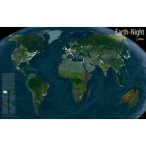   Műholdas világtérkép - a Föld térképe éjszaka National Geographic   89x56cm