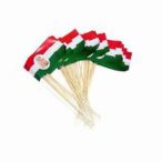 Papír zászló nyéllel, magyar zászló, címeres 