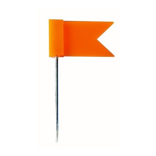 Zászló térképtű, matricázható, 25 db-os táblatű narancs színű beszúrható zászló