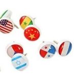   Nemzeti zászlókat ábrázoló térképtűk 16 db térkép jelölő tű